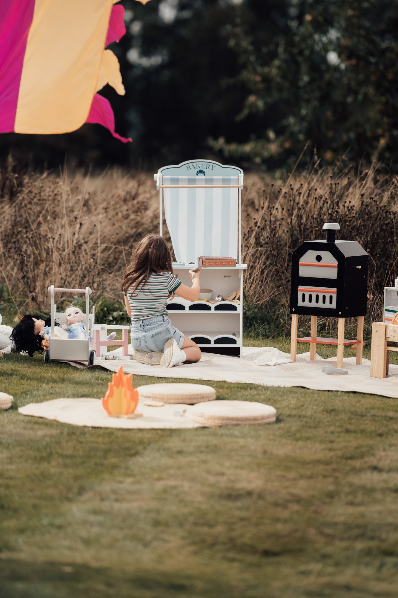 wedding childcare with play tents and beautiful boho toys