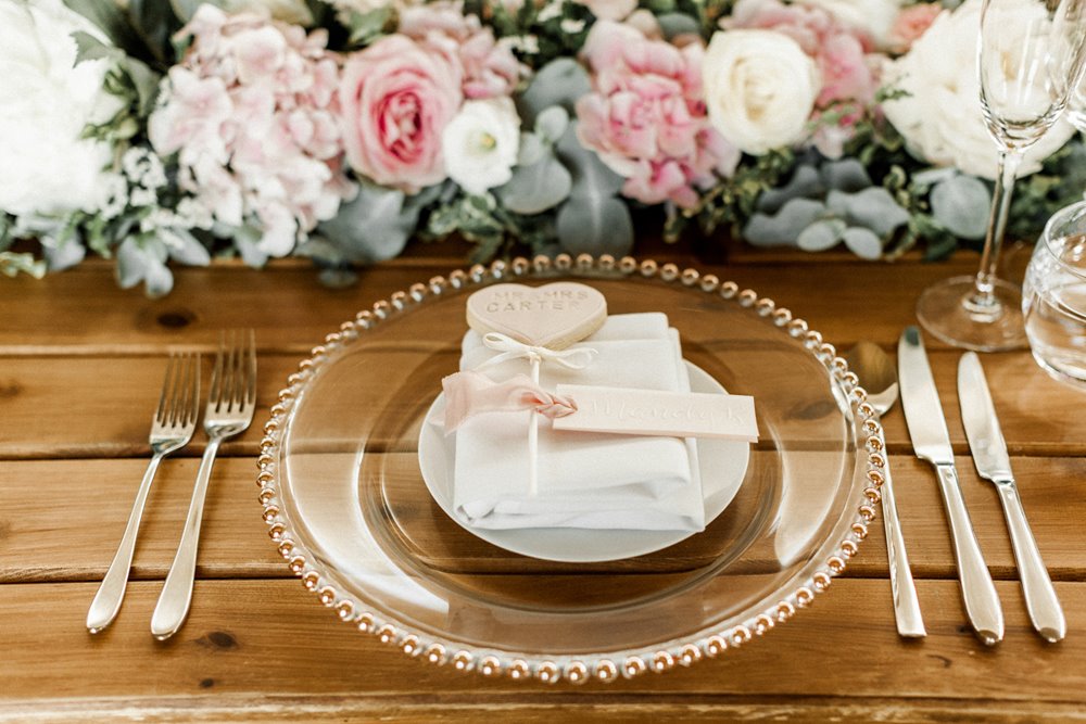 Pastel wedding inspiration table setting