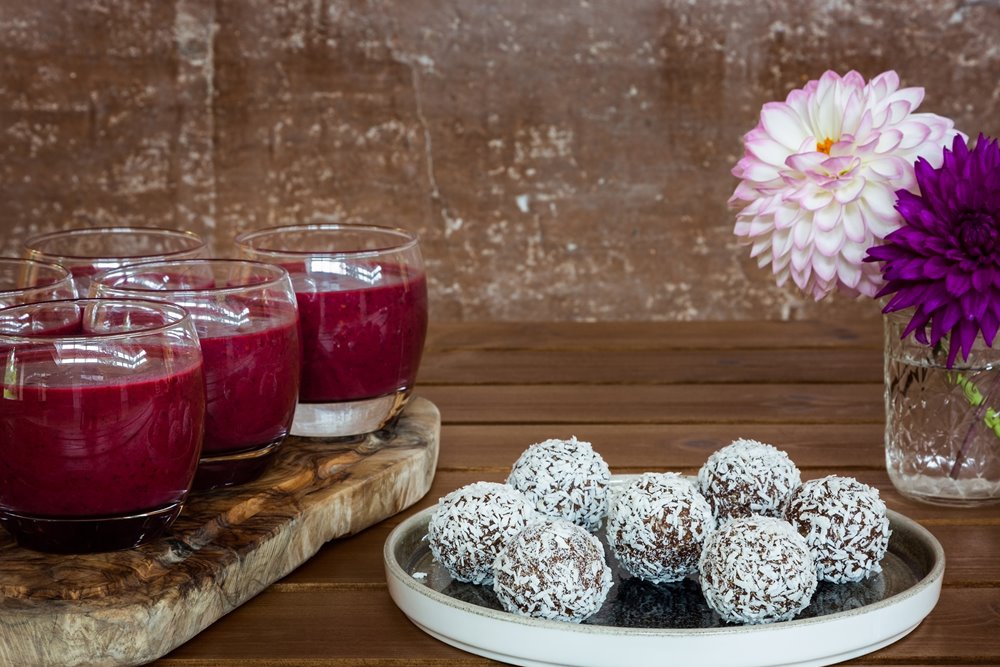 Protein balls and power smoothies to fuel your yoga practice at wellbeing retreat at Elmore Court