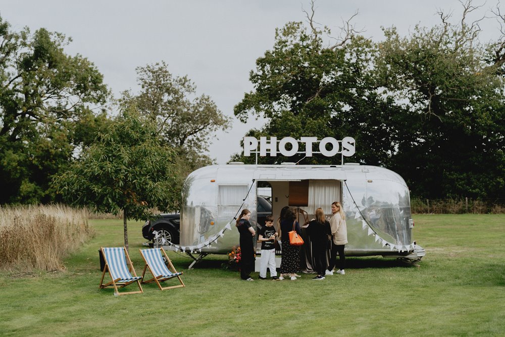 Festival and outdoor wedding ideas for cool brides- silver stream caravan photobooth