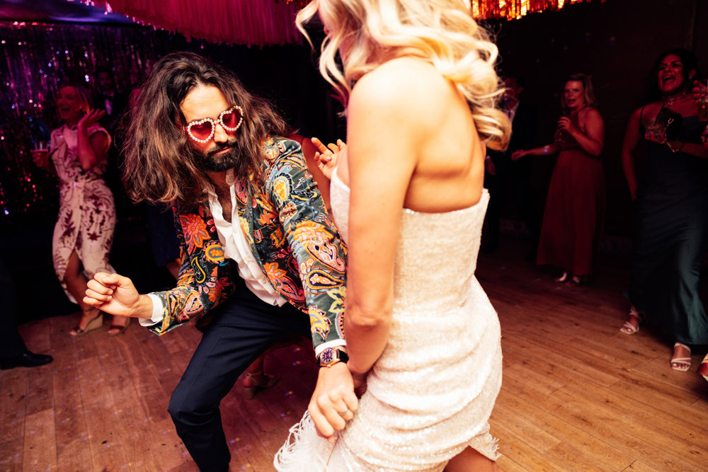 Colourful wedding with boho disco vibes