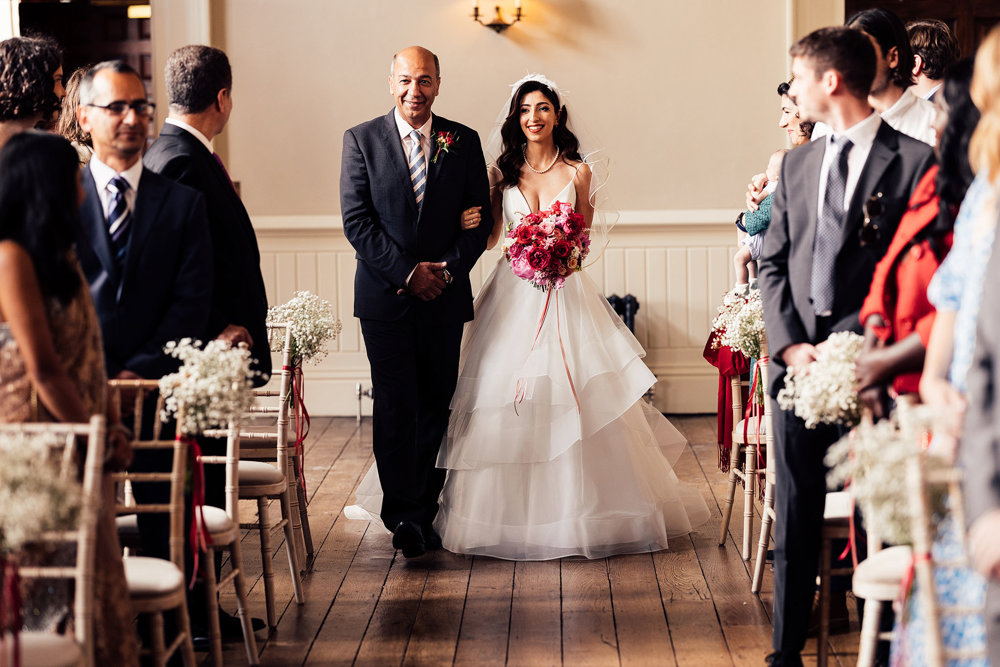 Stunning Pink & Red Wedding with 3 Dresses and a Bridesman