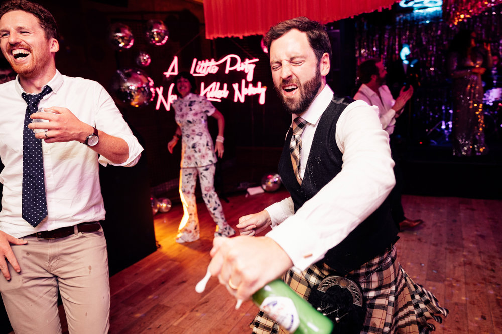 Colourful wedding with boho disco vibes