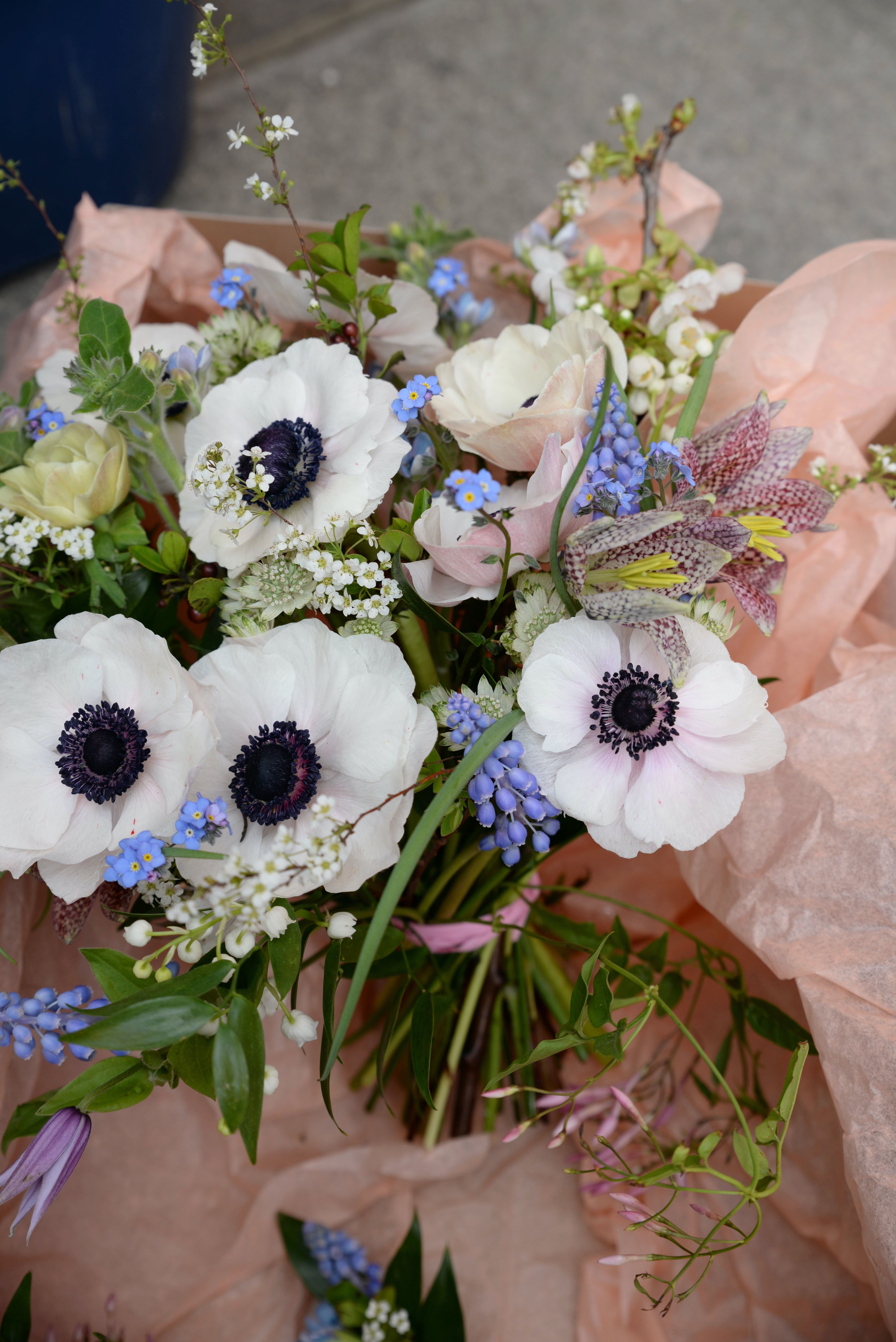 Beautiful boho Wedding flowers by dot and the dandelion