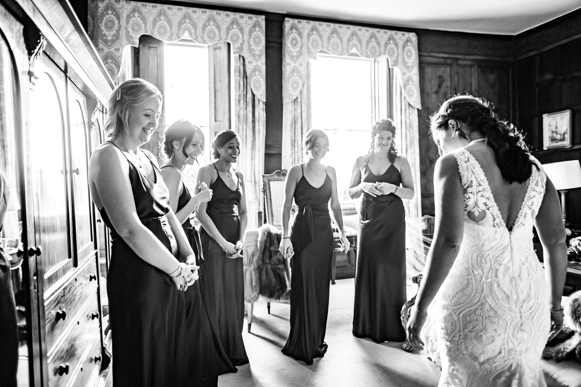 Bridal party getting ready for day one of weekend wedding