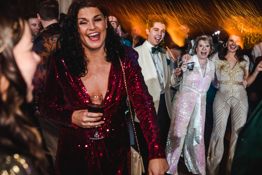 Weekend wedding with a 70s disco after party
