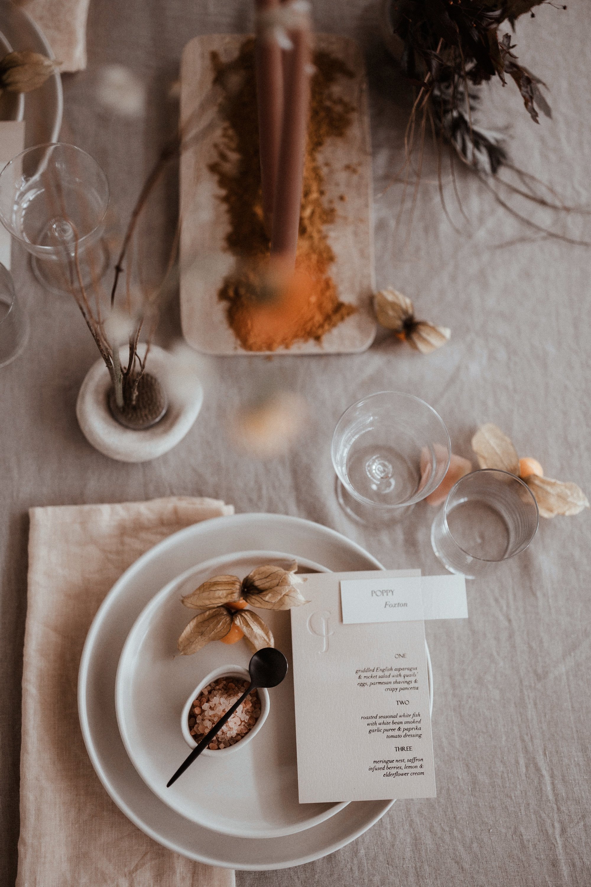 Natural wedding reception styling for a sustainable reception inspired by rewilding at elmore court in gloucestershire