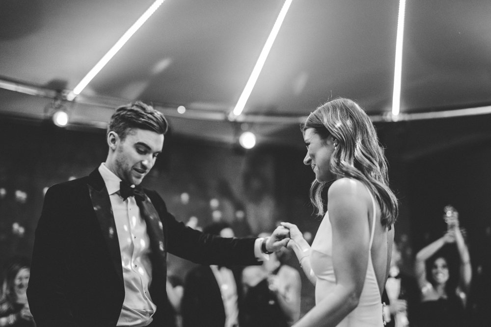 Post Christmas party wedding in black tie