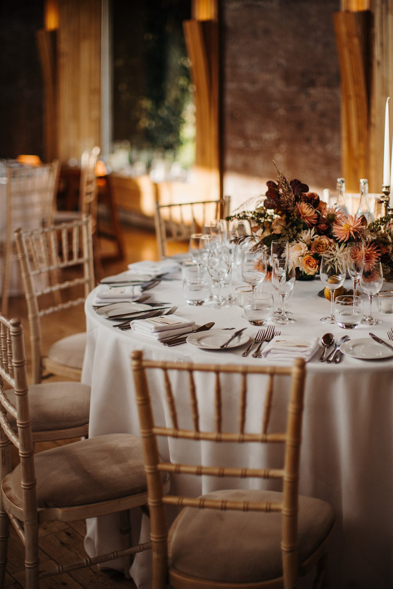 autumn wedding reception table