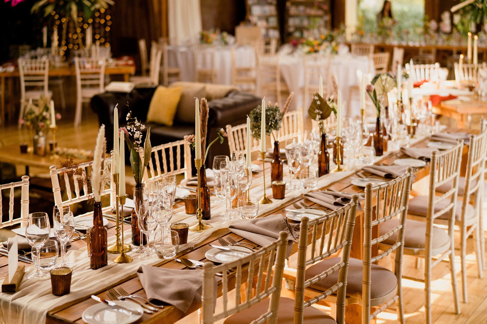 Banquet tables for spring wedding