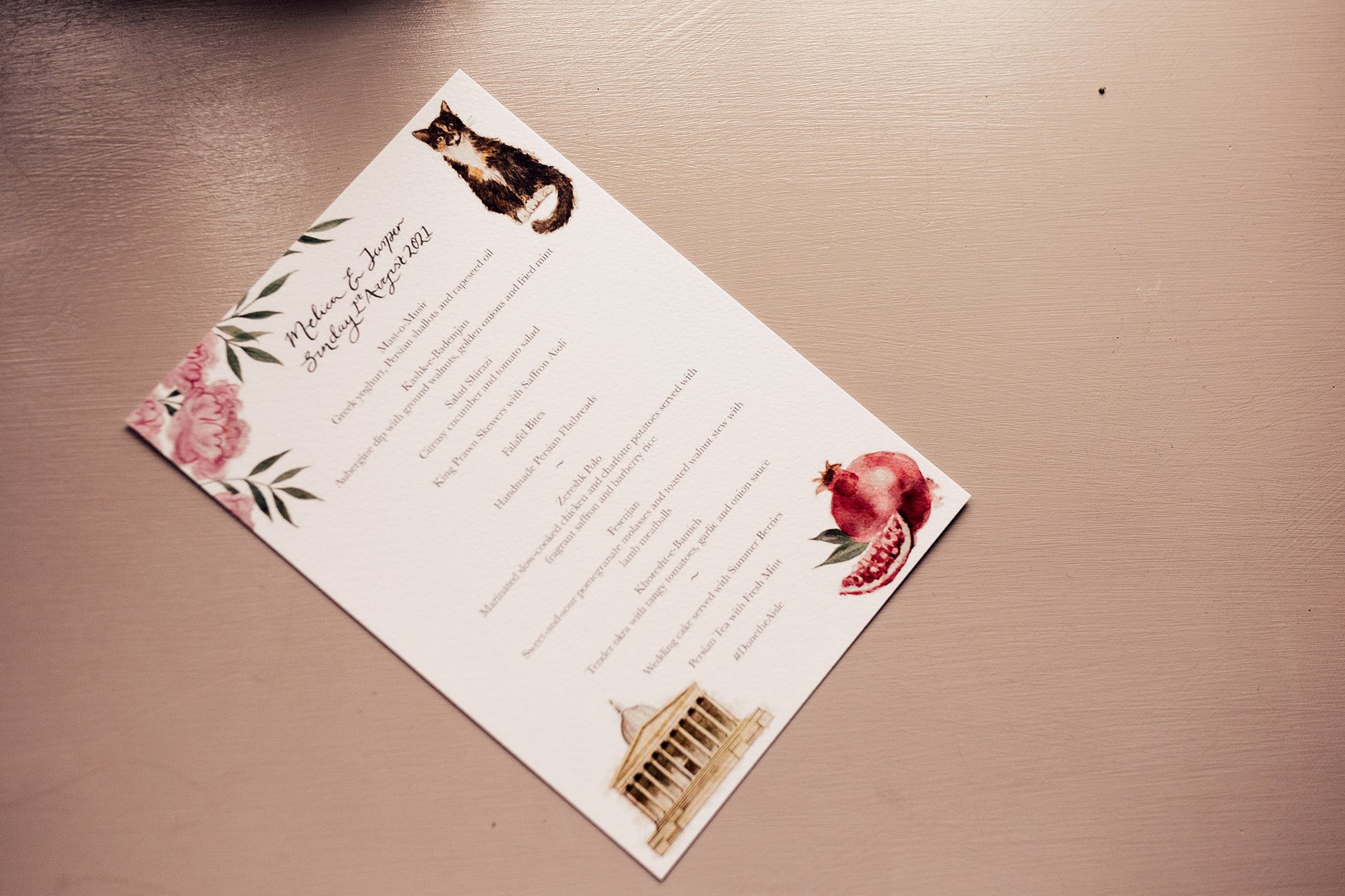 DIY wedding stationary made by the bride herself