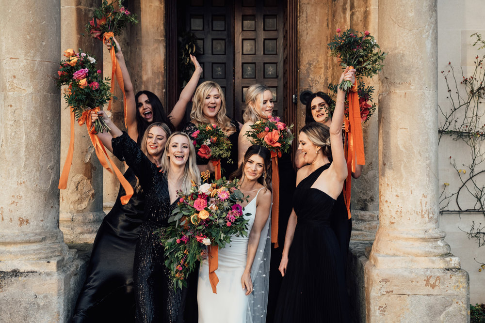 Post Christmas party wedding in black tie