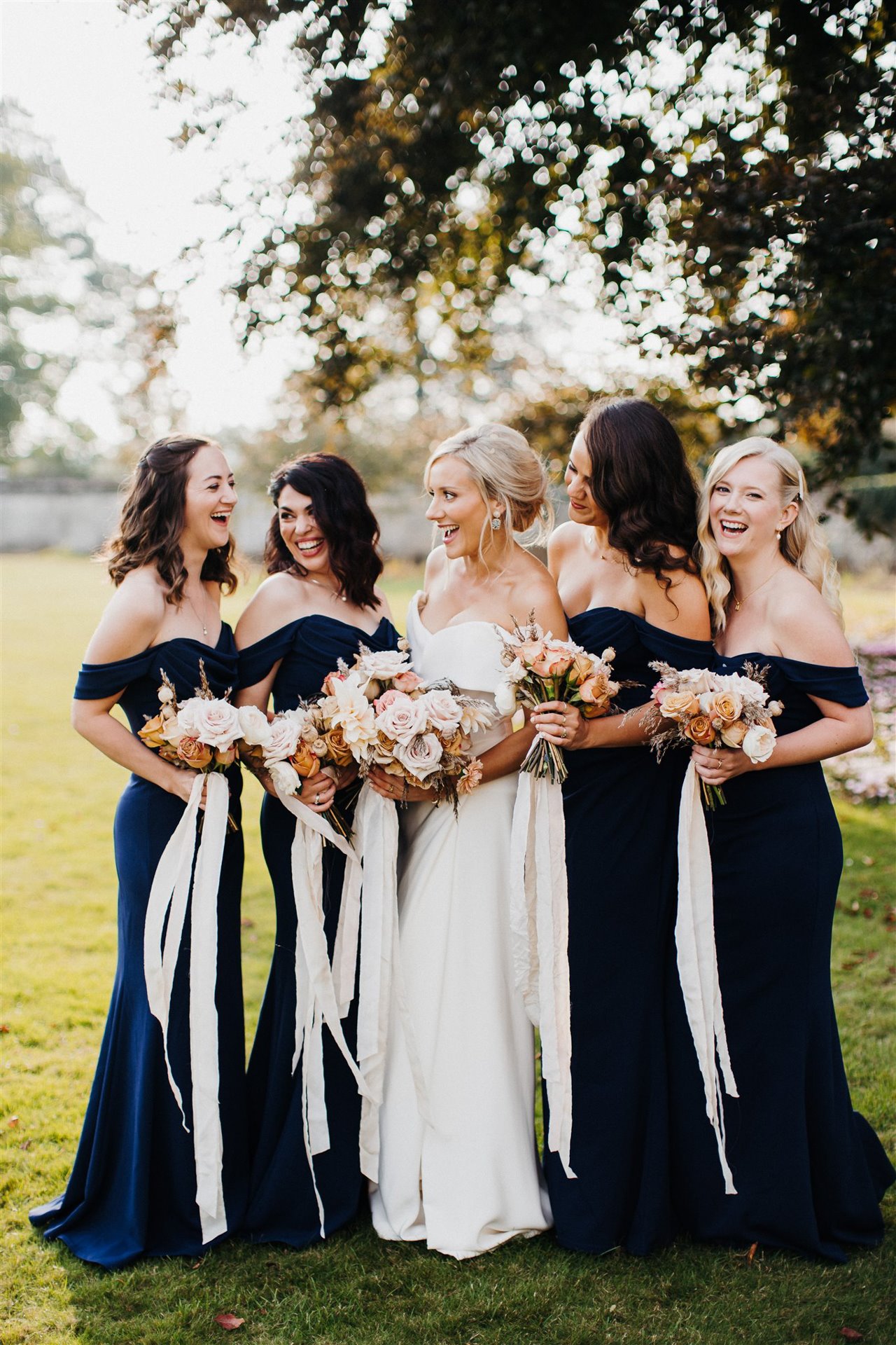 autumn bridesmaids at elmore court