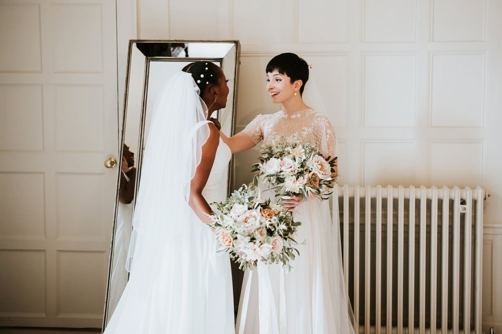 Lesbian brides First look is a touching tradition for same sex ceremonies