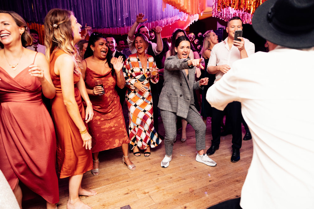 Colourful wedding with boho disco vibes