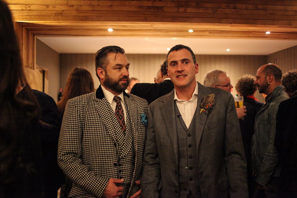 Anselm Guise and Alex Yearsley at elmore court launch party 2013