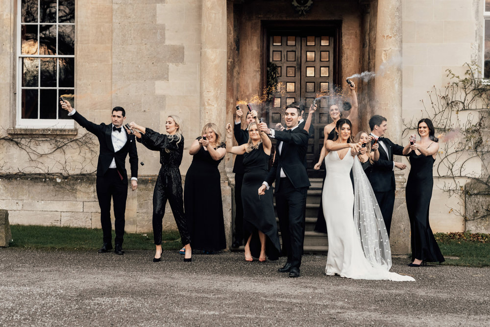 Post Christmas party wedding in black tie