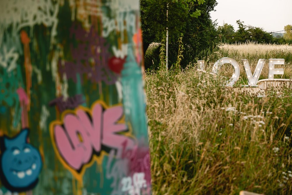 Love is love wedding graffiti for a lesbian wedding at elmore court