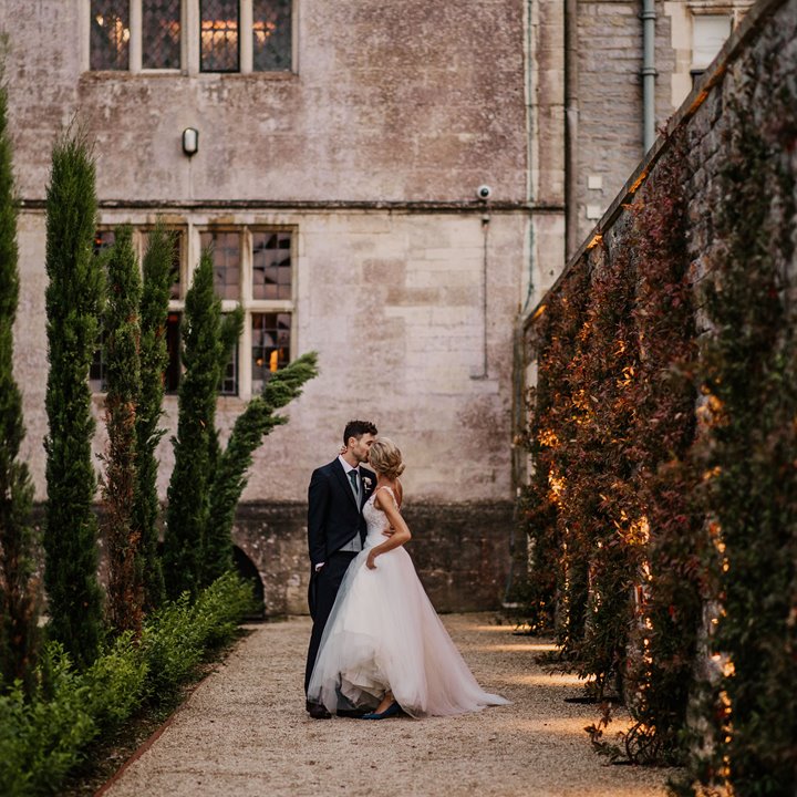 Magical candlelit wedding reception in sustainable venue in the cotswolds