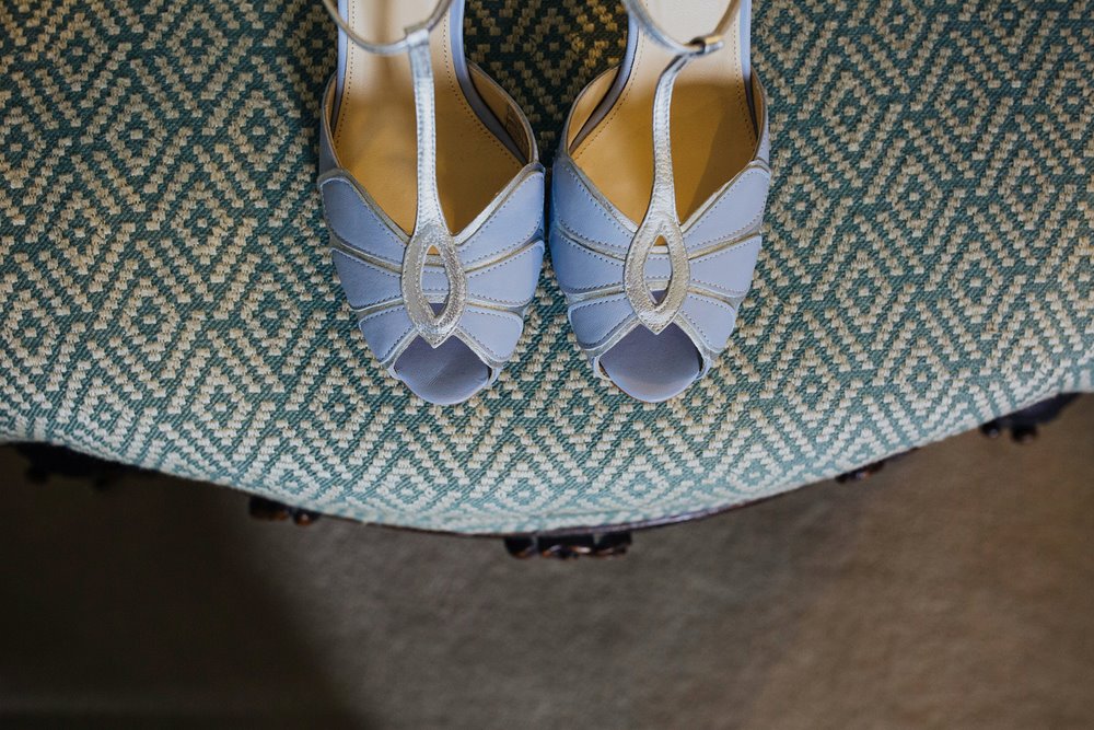 Blue wedding shoes