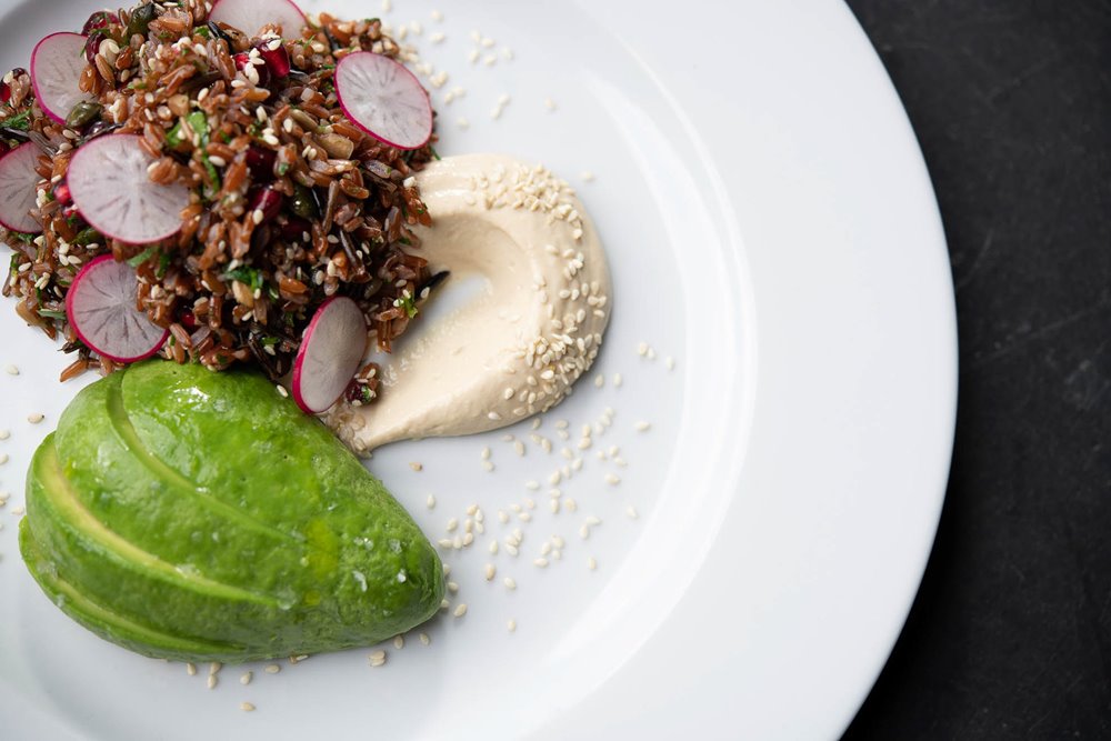 Dressed avocado and quinoa salad for a wellbeing retreat in the cotswolds