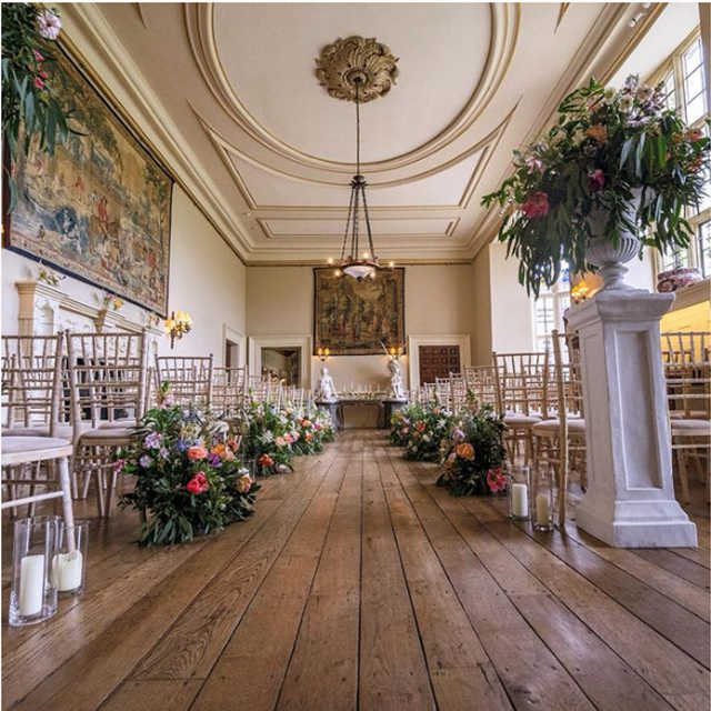 Ceremony space in the main hall of stately home elmore court in gloucestershire Guise family seat for 750 years