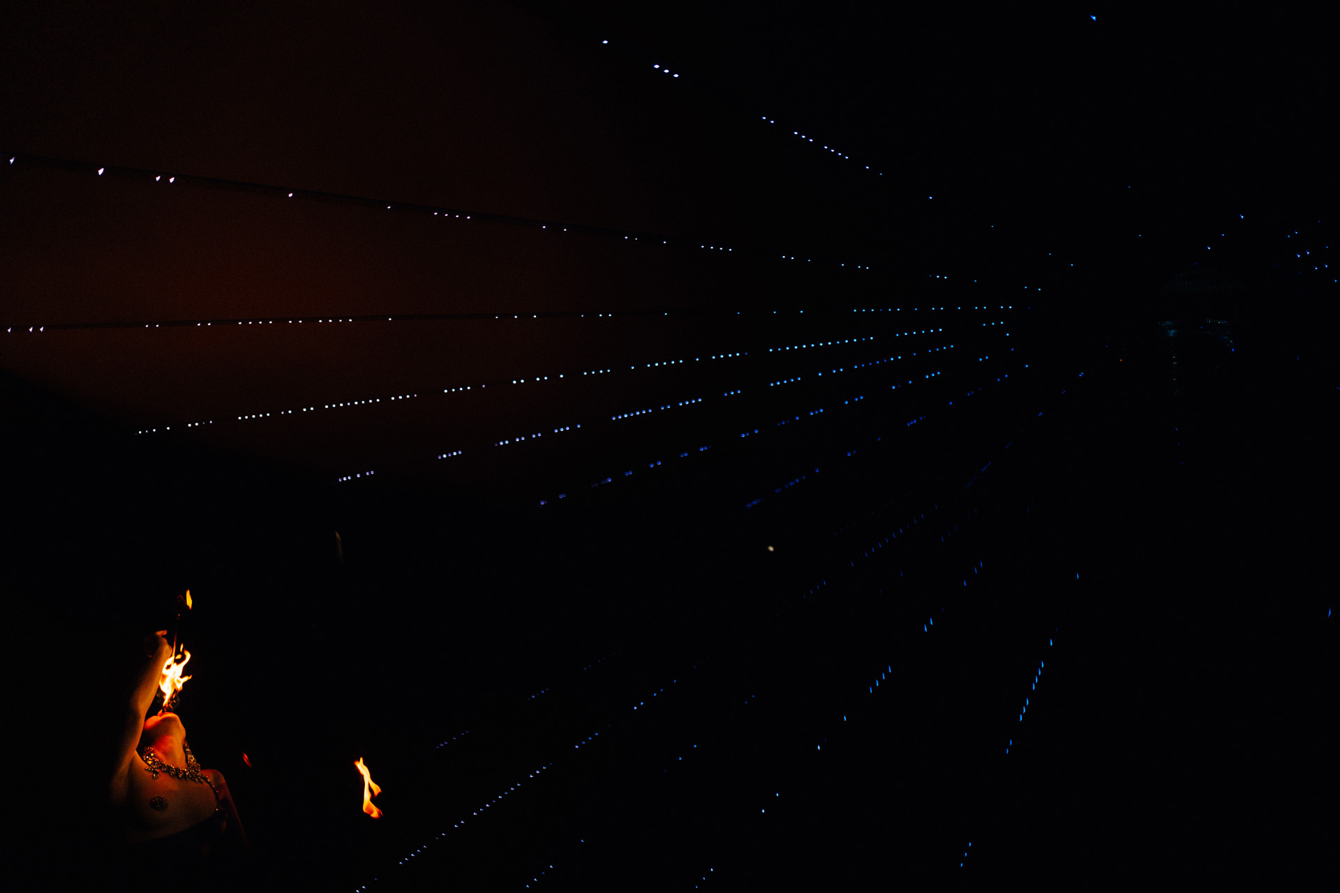 Fire eating burlesque performance in the cotswolds