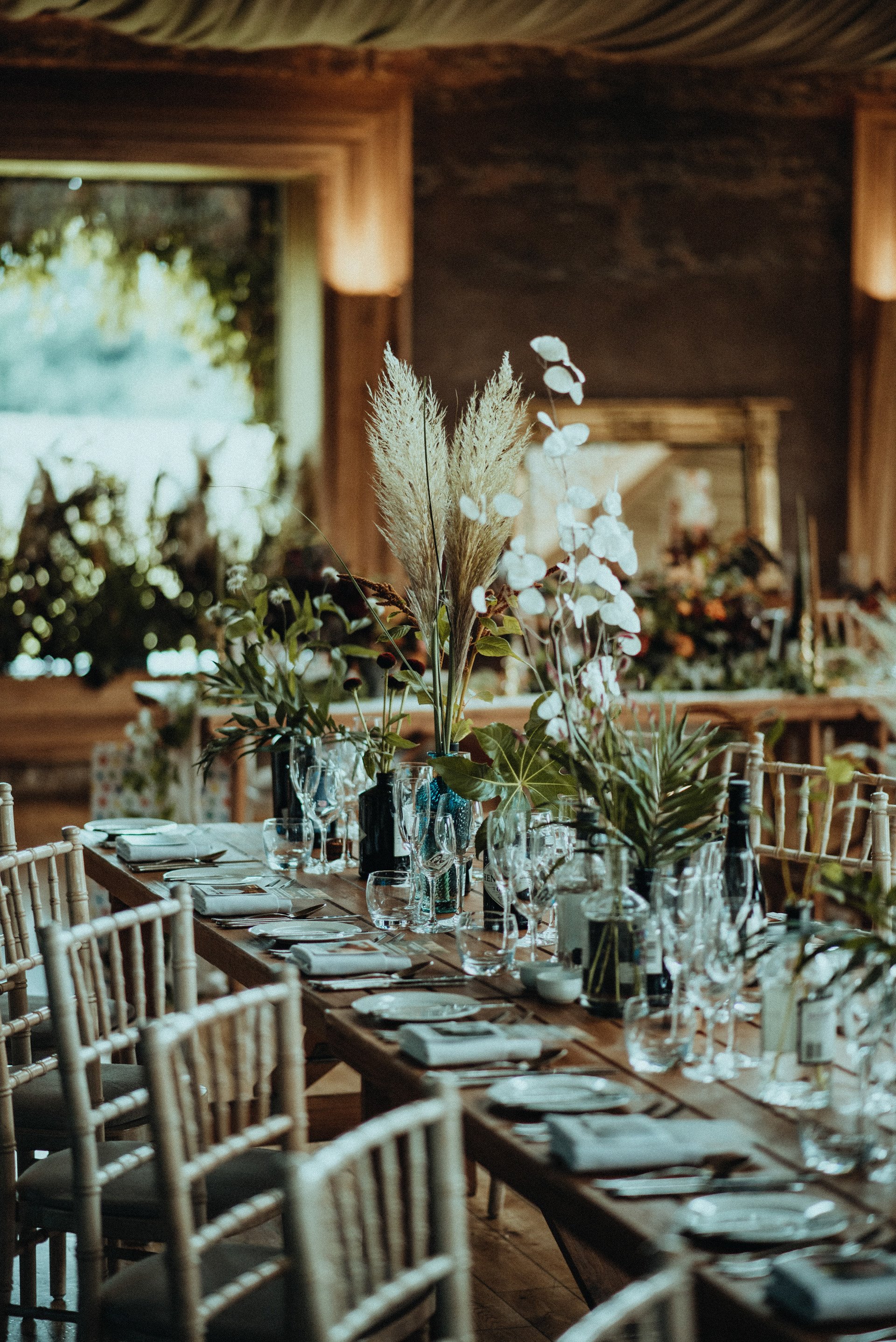 Rustic romantic wedding styling at eco wedding venue elmore court