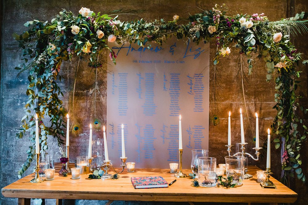 greenery and candles wedding decor for huge 3 day wedding