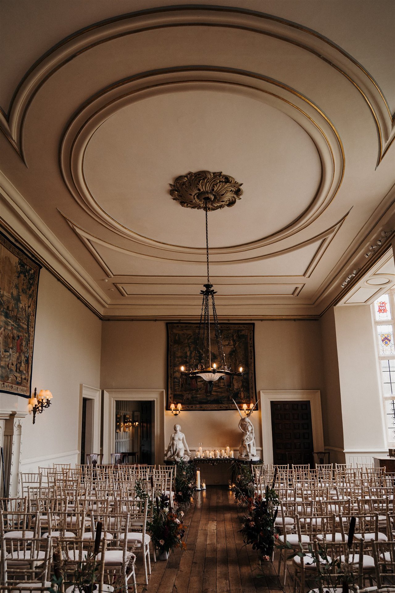 wedding ceremony in a stately home in October