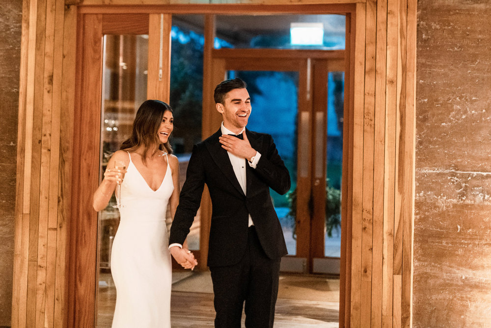 Post Christmas party wedding in black tie