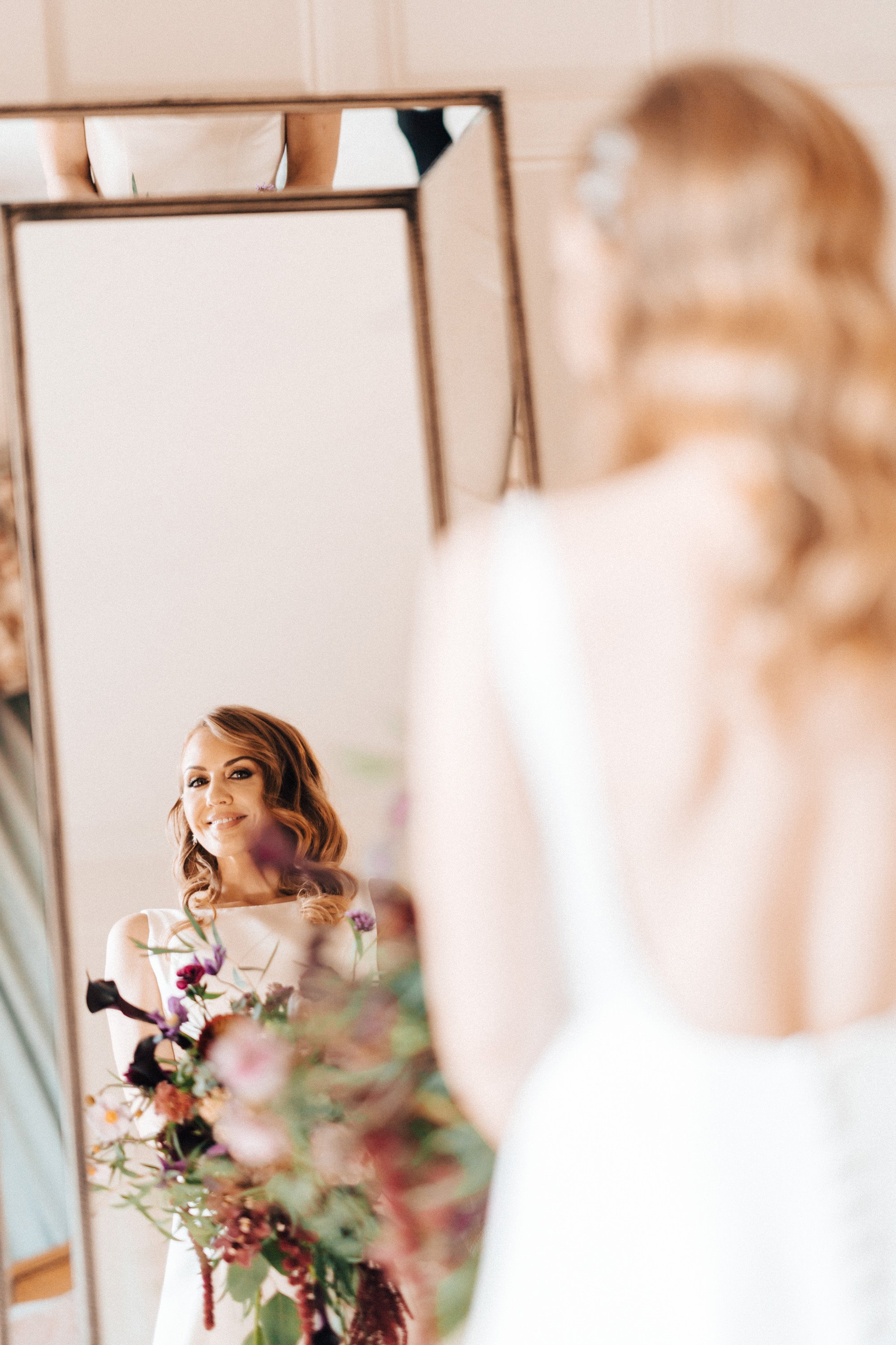 autumn bride on the morning of her wedding as the nerves set in