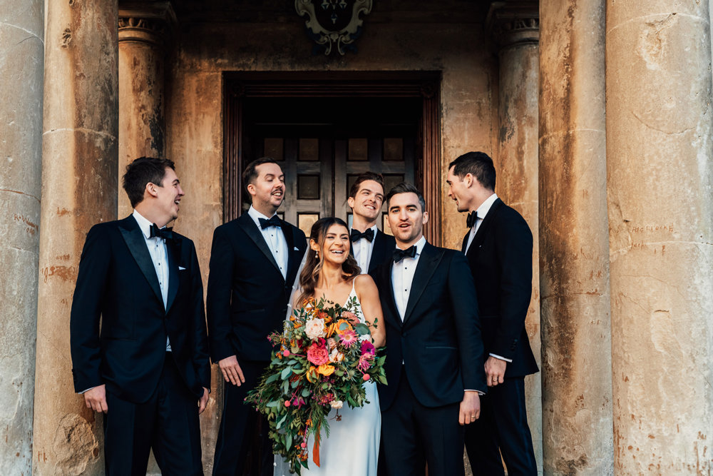 Post Christmas party wedding in black tie