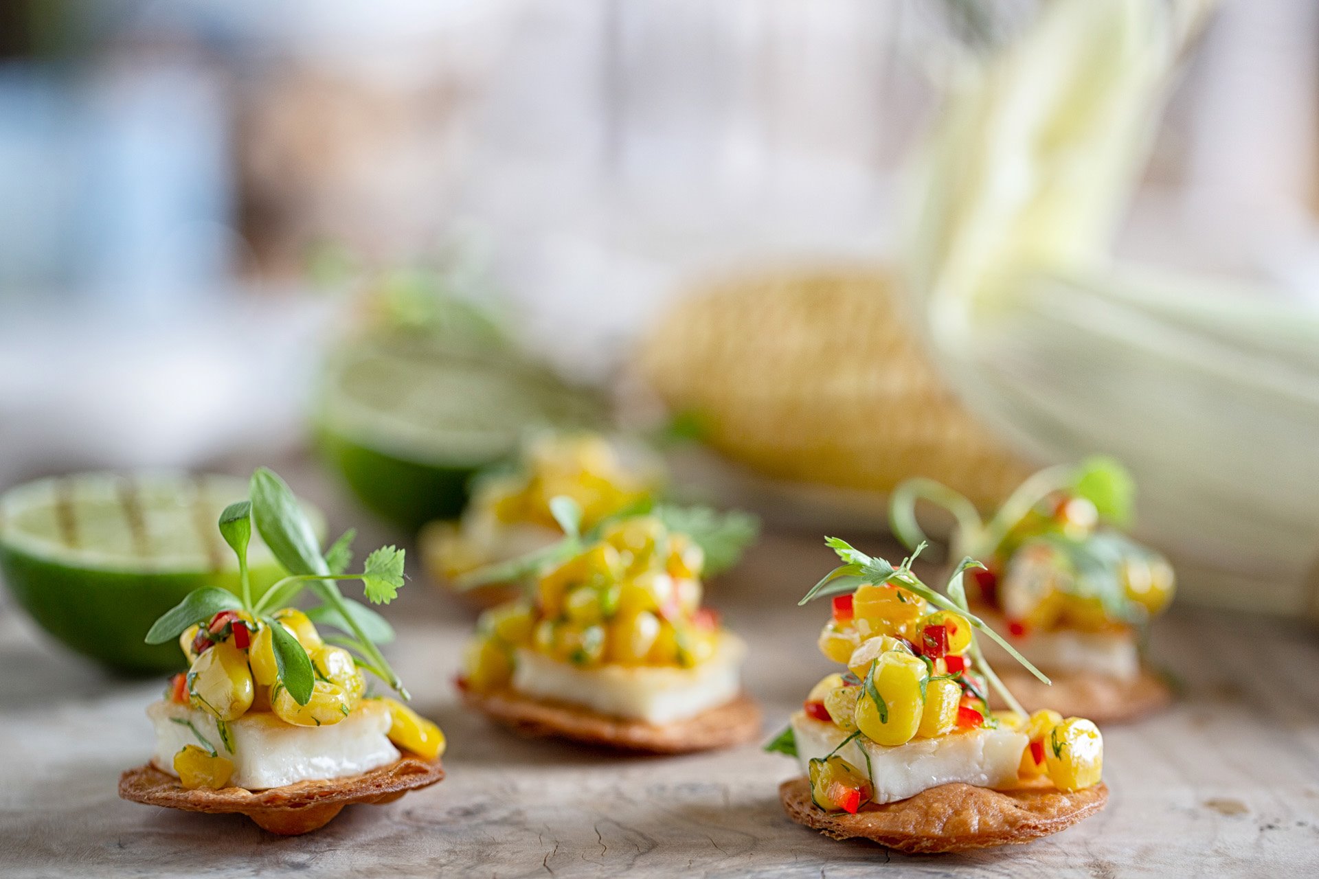 wedding canapes made of freshly picked ingredients fro the walled garden at elmore court