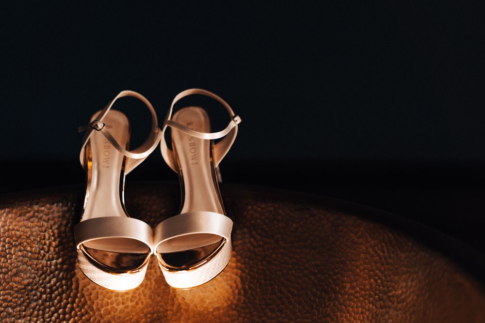 golden christmas wedding shoes