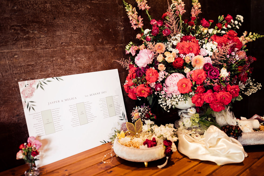 Stunning Pink & Red Wedding with 3 Dresses and a Bridesman