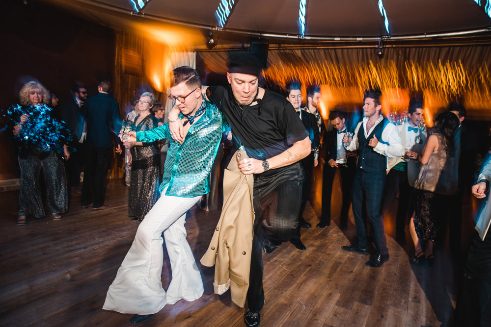 Weekend wedding with a 70s disco after party