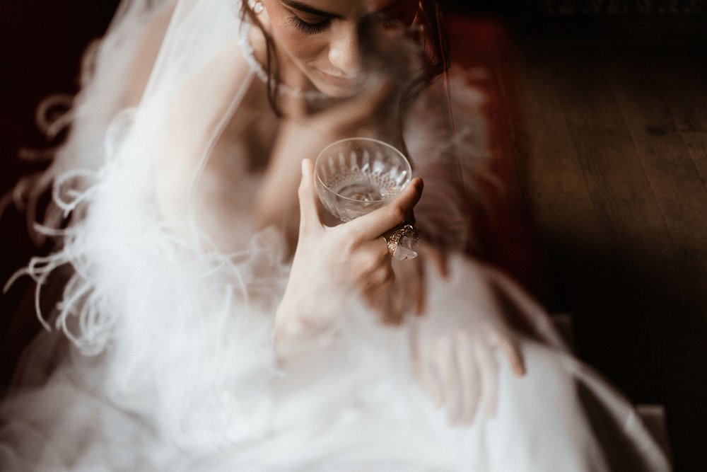 Luxury wedding inspiration bridal style feathers and pearls