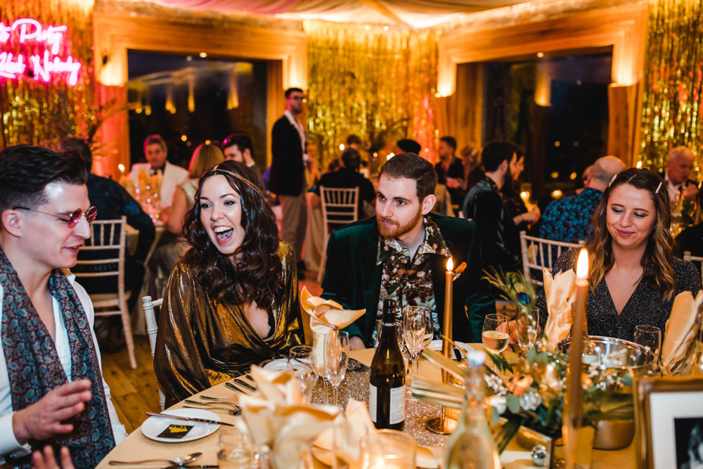 Weekend wedding with a 70s disco after party