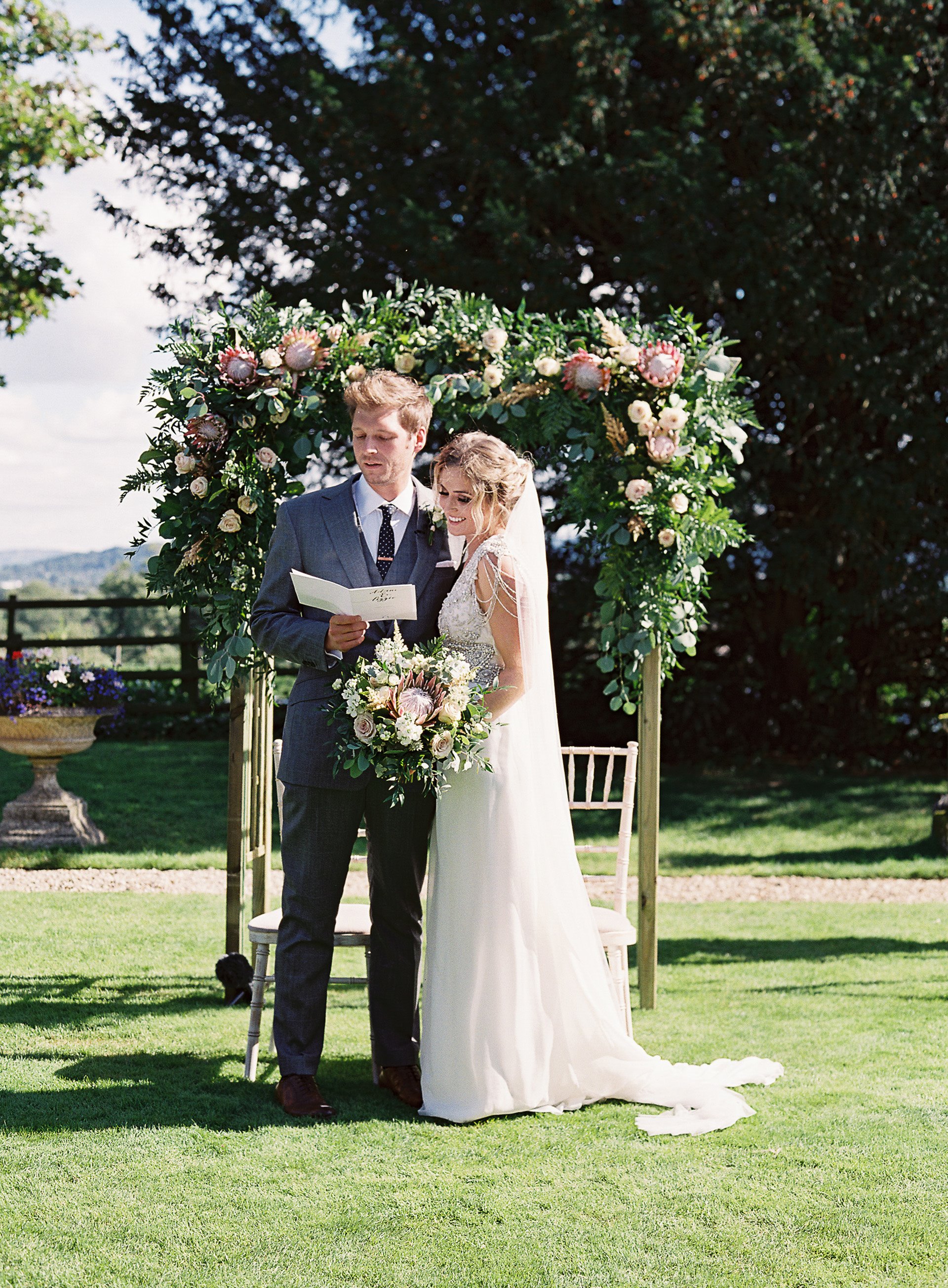 Rock my wedding founders at their outdoor wedding at Elmore Court in the UK