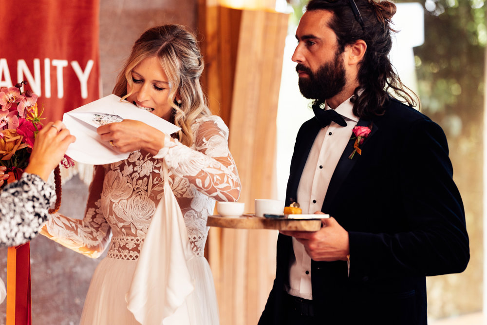 Colourful wedding with boho disco vibes