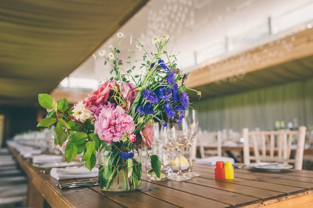 Pink and purple wedding flowers