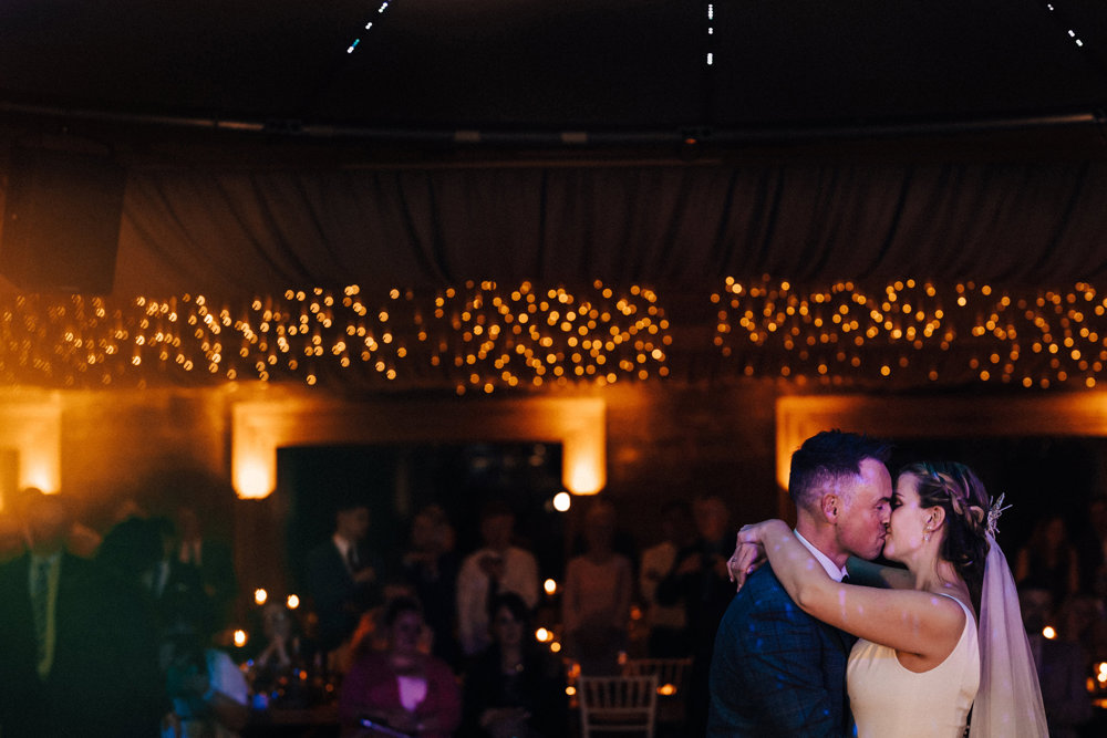 first dance with twinkling lights