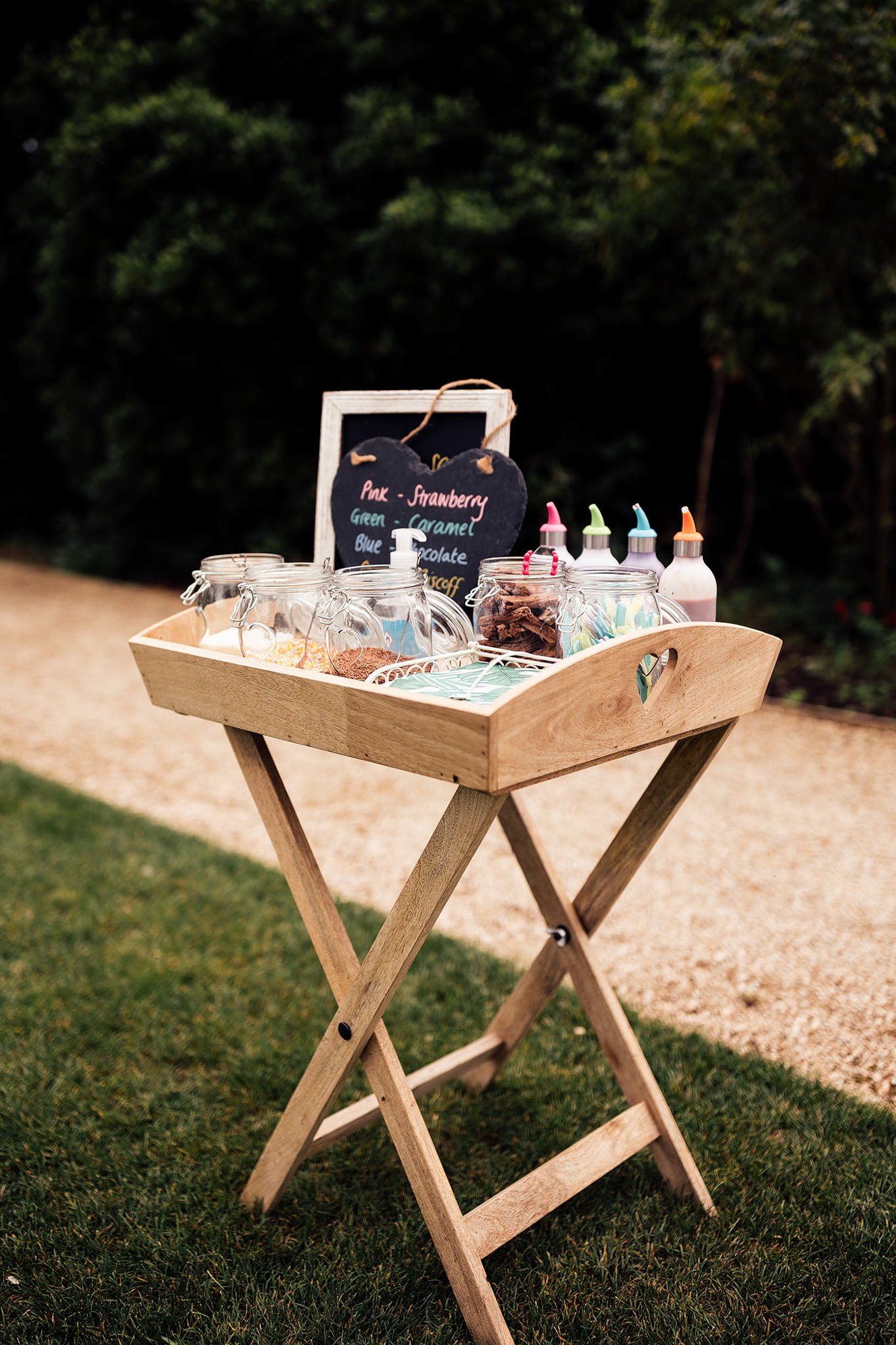 Pimp your ice cream station at a vintage garden party theme wedding in the cotswolds