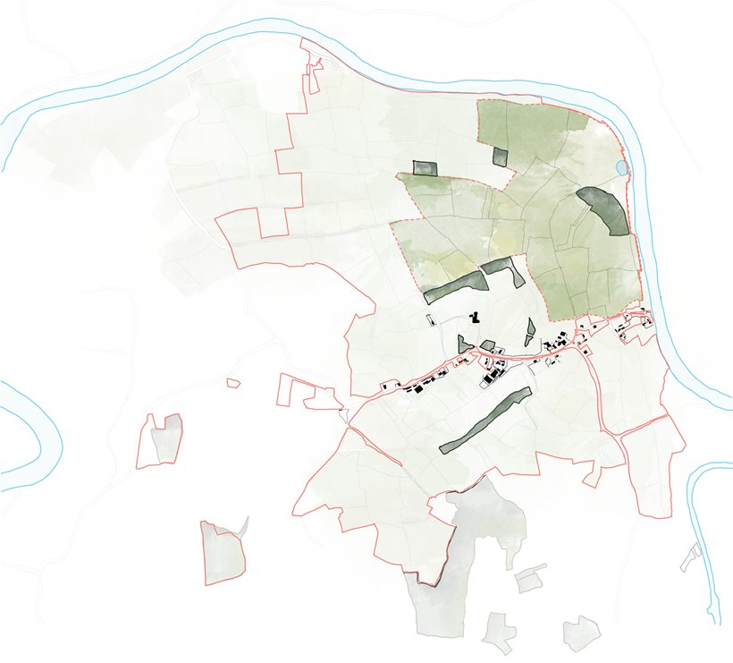Map of the land which is being rewilded at Elmore Court as part of a wider plan for the estate