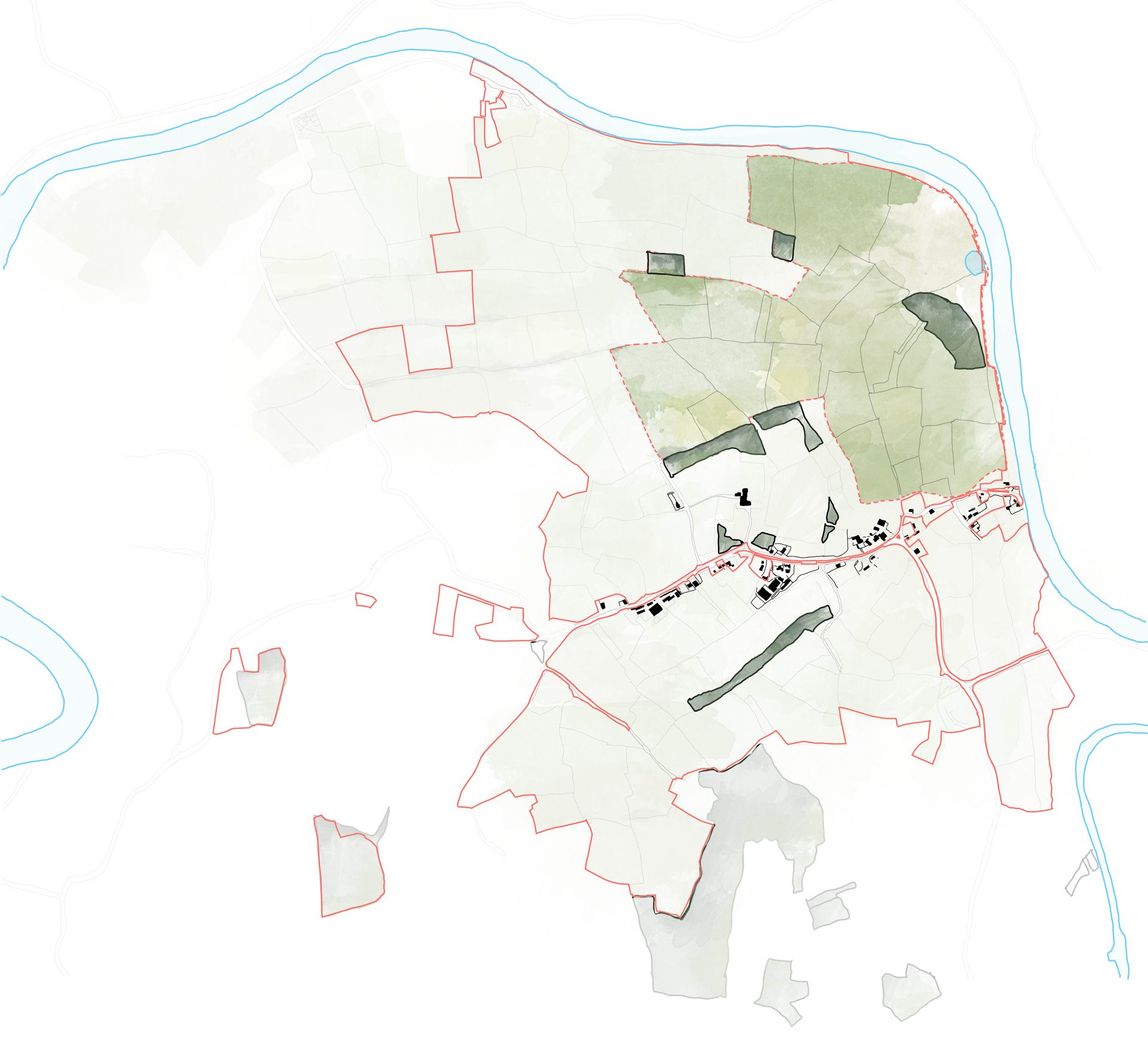 Map of the land which is being rewilded at Elmore Court as part of a wider plan for the estate