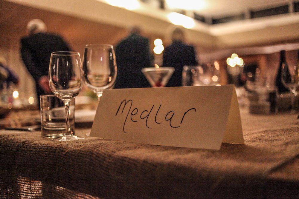 Tables named after orchards at elmore court launch party in the gillyflower