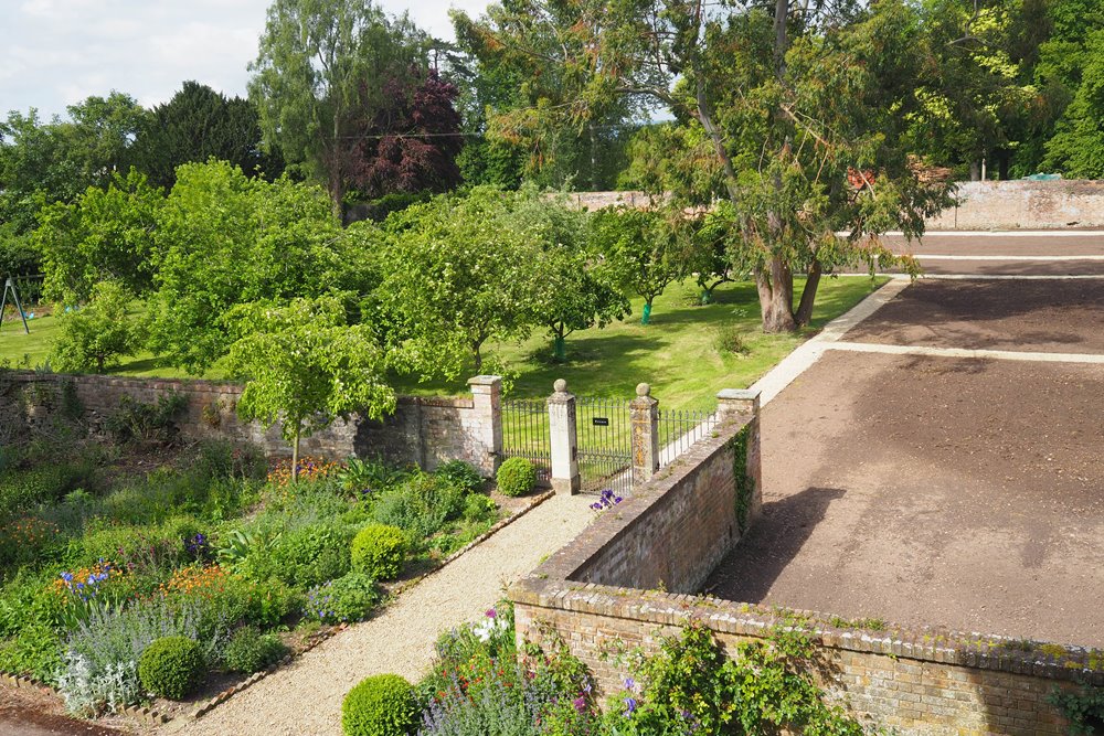 Walled garden at Elmore Court being renovated to produce more sustainable food for wedding menus at this eco friendly wedding venue in Gloucestershire