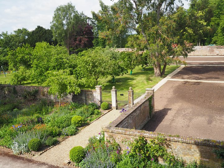 Walled garden at Elmore Court being renovated to produce more sustainable food for wedding menus at this eco friendly wedding venue in Gloucestershire
