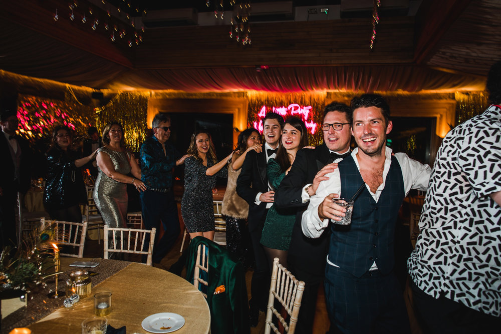 Weekend wedding with a 70s disco after party